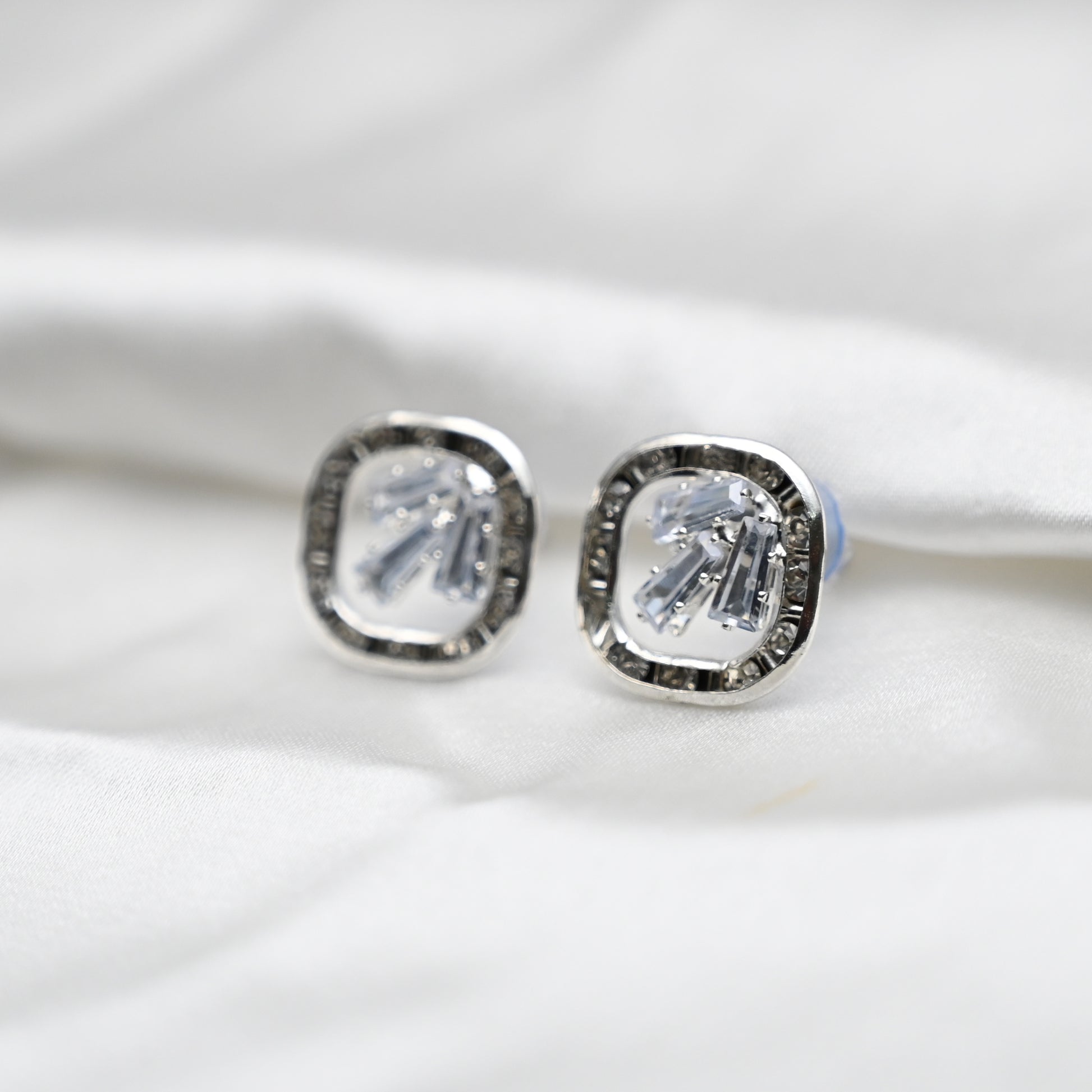 Cubed crystal earrings