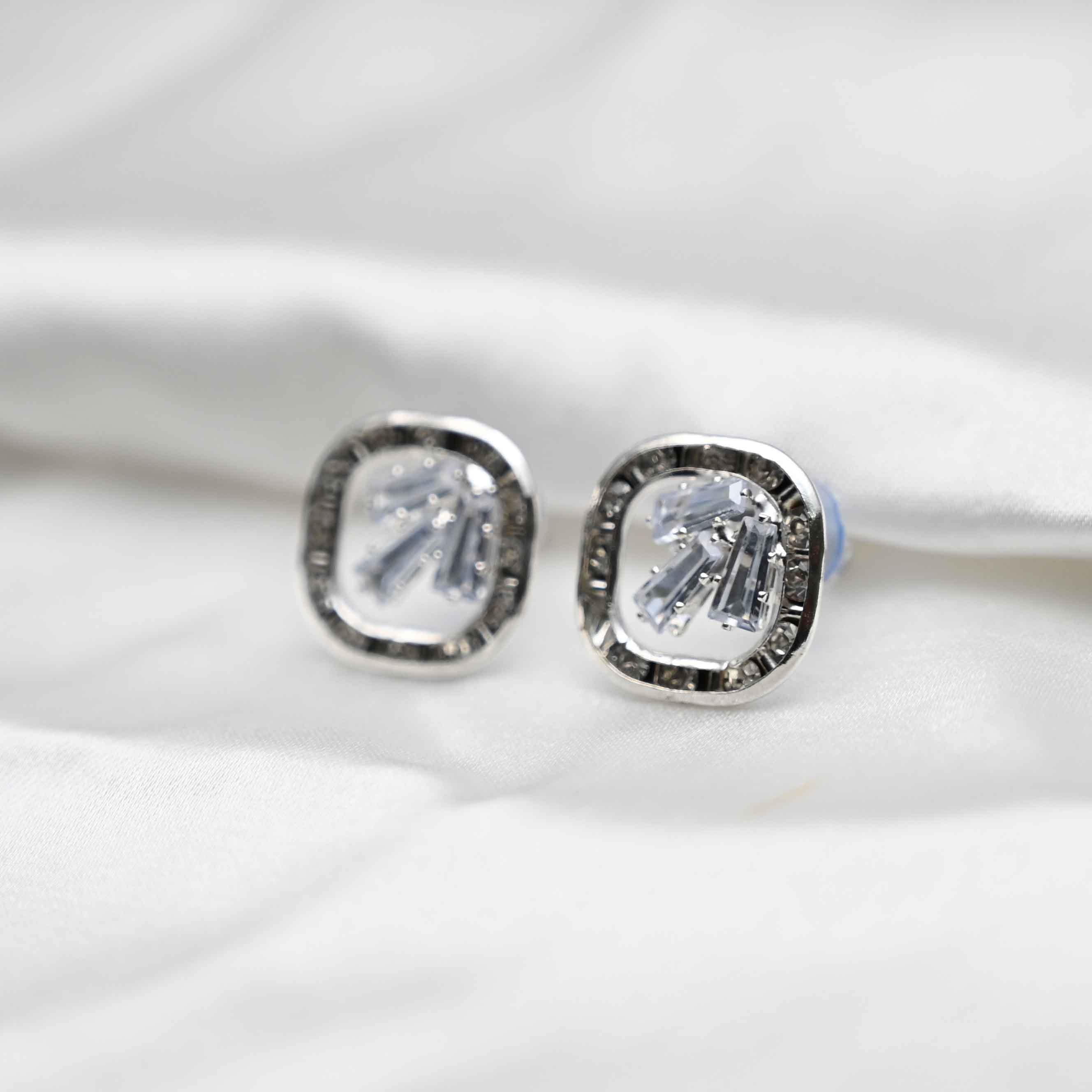 Cubed crystal earrings